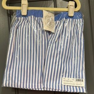 The Beaufort Bonnet Company Blue and White Shorts with Elastic Waistband, Size 6